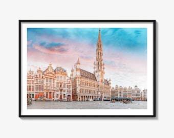 Brussels Fine Art Photography Print, Grand Place Poster, Belgium Wall Art, European Decor