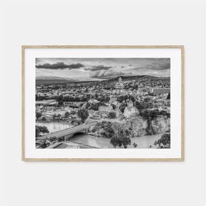 Poster fotografico della Georgia Stampa orizzontale Paese, Arte murale in bianco e nero della Georgia, Fotografia murale della Georgia, Viaggio in Georgia, Poster con mappa