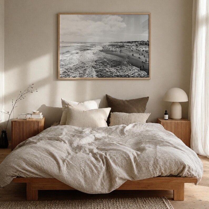 Huntington Beach Black and White Fine Art Photo Print, Orange County Poster, California Surf image 6