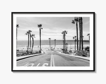 Oceanside Black and White Fine Art Photography Print, Pier Poster, California Decor