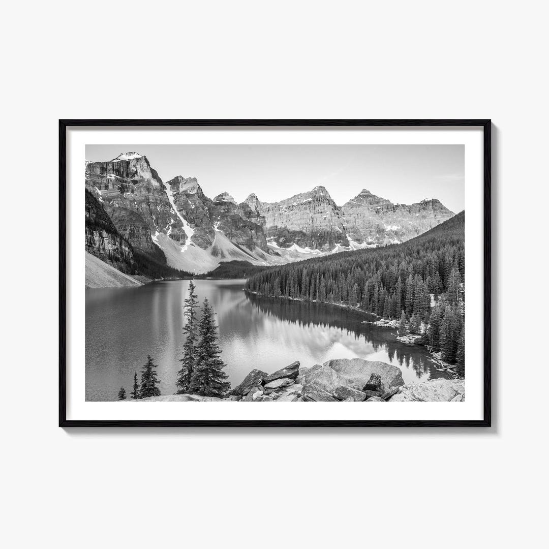 Banff Black and White Fine Art Photography Print, Moraine Lake Poster ...