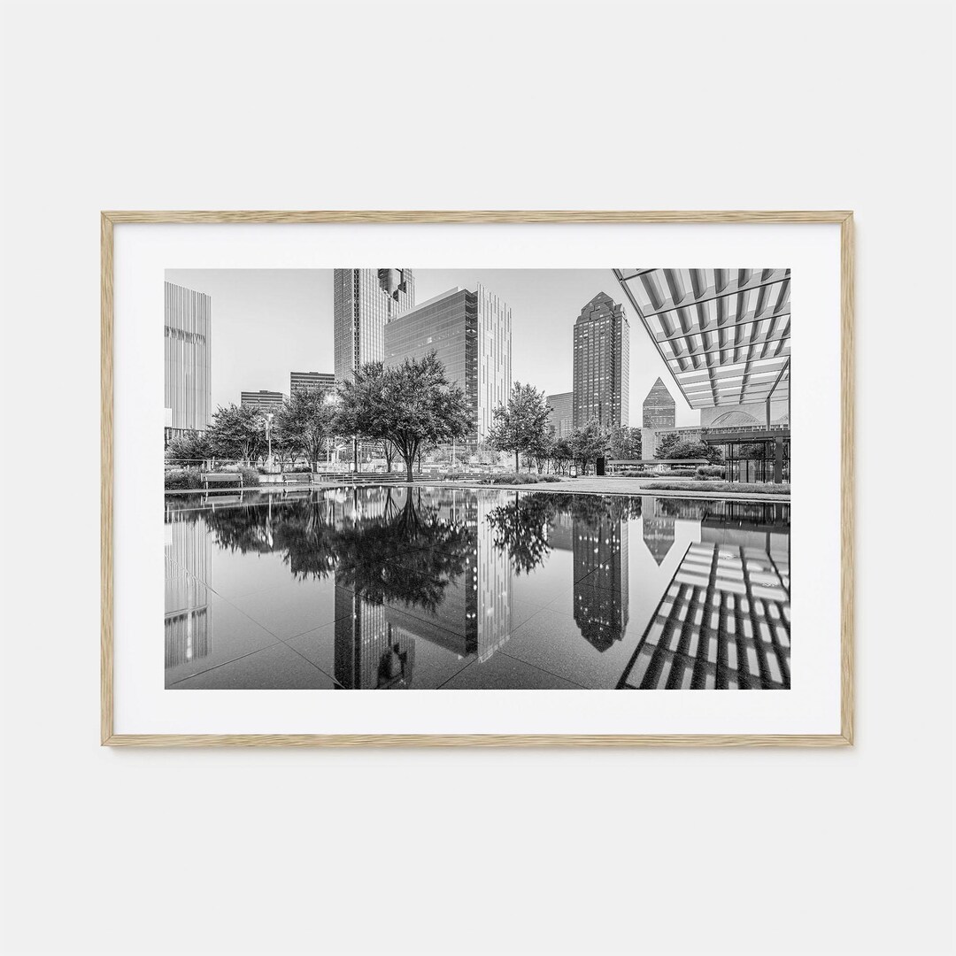 Dallas Photo Poster Print Horizontal, Dallas Black and White Wall Art ...