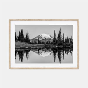 Washington staat foto poster print horizontaal nr. 1, Washington zwart-witte muur kunst, Washington muur fotografie, reizen, kaart poster