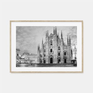 Mailand Foto Poster Druck Horizontal, Mailand Schwarz Weiss Wandkunst, Mailand Wand Fotografie, Mailand Reise, Mailand Karte Poster