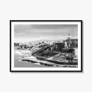 Puerto Rico Landscape Photo Print: Black and White Wall Art