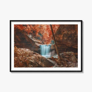 Boone Waterfall Photography Print: Colorful Landscape Wall Art