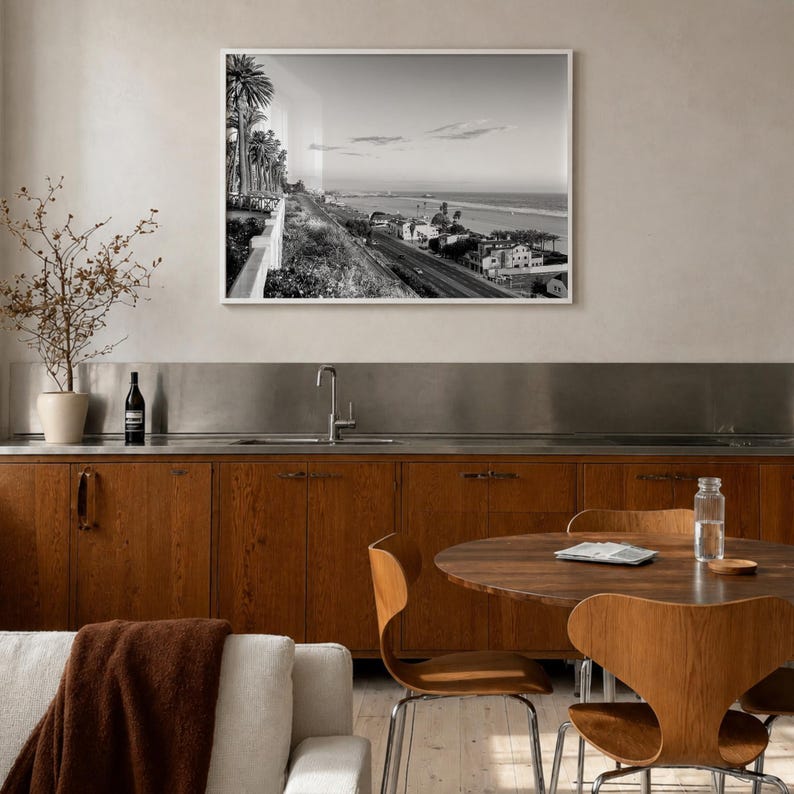 Schwarz-Weiß-Kunstdruck „Santa Monica“, Poster „Pacific Coast Highway“, Kalifornien Bild 7
