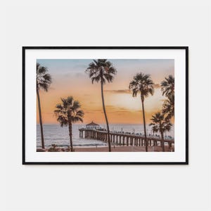 Manhattan Beach Colorful Poster Print Horizontal, Manhattan Beach Photo Wall Art, Wall Decor, Travel Print, Street Map Poster, City Map