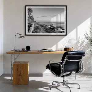 Schwarz-Weiß-Kunstdruck „Santa Monica“, Poster „Pacific Coast Highway“, Kalifornien Bild 2