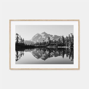 Washington State Foto Poster Druck Horizontal Nr. 2, Washington Schwarzweiß, Wandkunst, Washington Wall Fotografie, Reise, Karte Poster