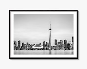 Toronto Skyline Black and White Fine Art Photography Print, Ontario Poster, Canada Wall Art