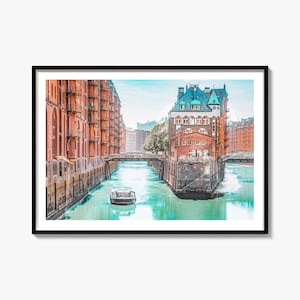 Hamburg Poster Print, Hamburg Photo Wall Art, Hamburg Decor, Hamburg Travel Print, Hamburg Street Map Poster, City Map