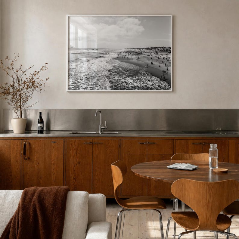 Huntington Beach Black and White Fine Art Photo Print, Orange County Poster, California Surf image 7