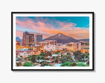 Tucson Fine Art Photo Print, Sentinel Peak Poster, Arizona Wall Decor