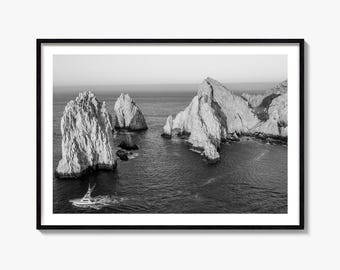 Cabo San Lucas Black and White Fine Art Photography Print, Baja California Poster