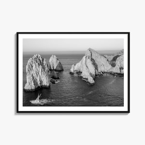 Cabo San Lucas Black and White Fine Art Photo Print, Baja California Poster, Mexico