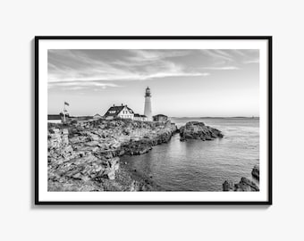 Portland Black and White Fine Art Photo Print, Cape Elizabeth, Maine Wall Decor