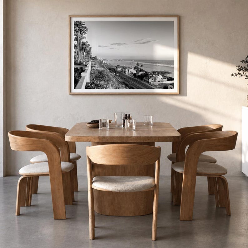 Schwarz-Weiß-Kunstdruck „Santa Monica“, Poster „Pacific Coast Highway“, Kalifornien Bild 3
