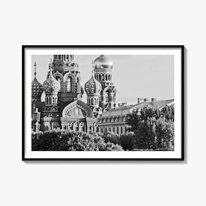 St Petersburg Black and White Poster Russia, St. Petersburg Black and White Art, Saint Petersburg Photography, Travel, Map Poster
