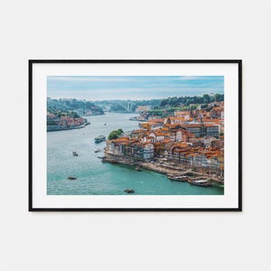 Portugal kleurrijke posterafdruk horizontaal, Portugal fotokunst aan de muur, Portugal wanddecoratie, Portugal reisafdruk, poster stratenplan, stadsplattegrond