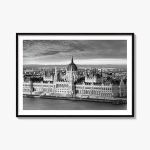 Budapest Black and White Photography Print: Hungary Travel Poster