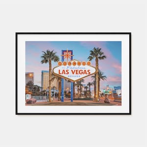 Affiche colorée de Las Vegas, impression horizontale, art mural photo Las Vegas, décoration de Las Vegas, impression de voyage, affiche de plan de rue de Las Vegas, plan de la ville