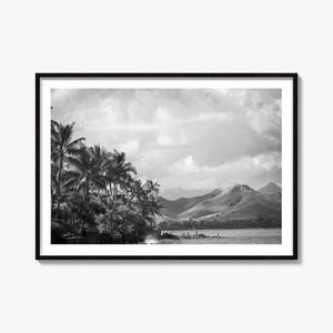 Hawaii Black and White Poster No 1, Hawaii Photography Print, Hawaii Wall Photography, Hawaii Travel, Hawaii Map Poster