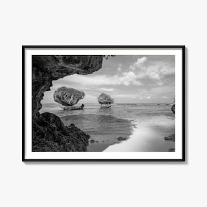Guam Landscape Photo Print: Black and White Seascape Wall Art