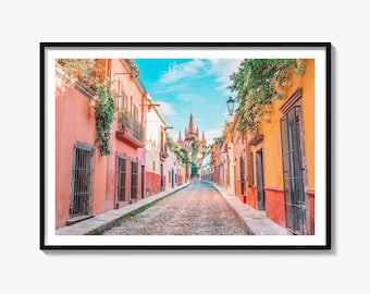 Impresión fotográfica de bellas artes de Guanajuato, San Miguel de Allende, Cartel de la Parroquia