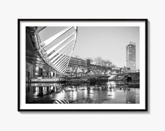 Manchester Black and White Fine Art Photography Print, Castlefield Poster, UK Wall Art