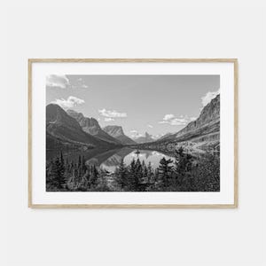 Póster fotográfico de Big Sky con impresión horizontal, arte de pared en blanco y negro de Big Sky, fotografía de Big Sky, viajes de Big Sky, póster de mapa de Big Sky