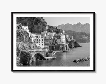 Sorrento Black and White Fine Art Photography Print, Amalfi Coast Poster, Italy Decor