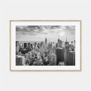 New York City Photo Poster Print Horizontal No 1, New York City Black and White Wall Art, Fotografia murale, Viaggio, Poster mappa