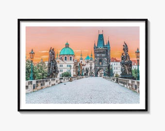 Prague Fine Art Photography Print, Charles Bridge Poster, Czech Republic Wall Art