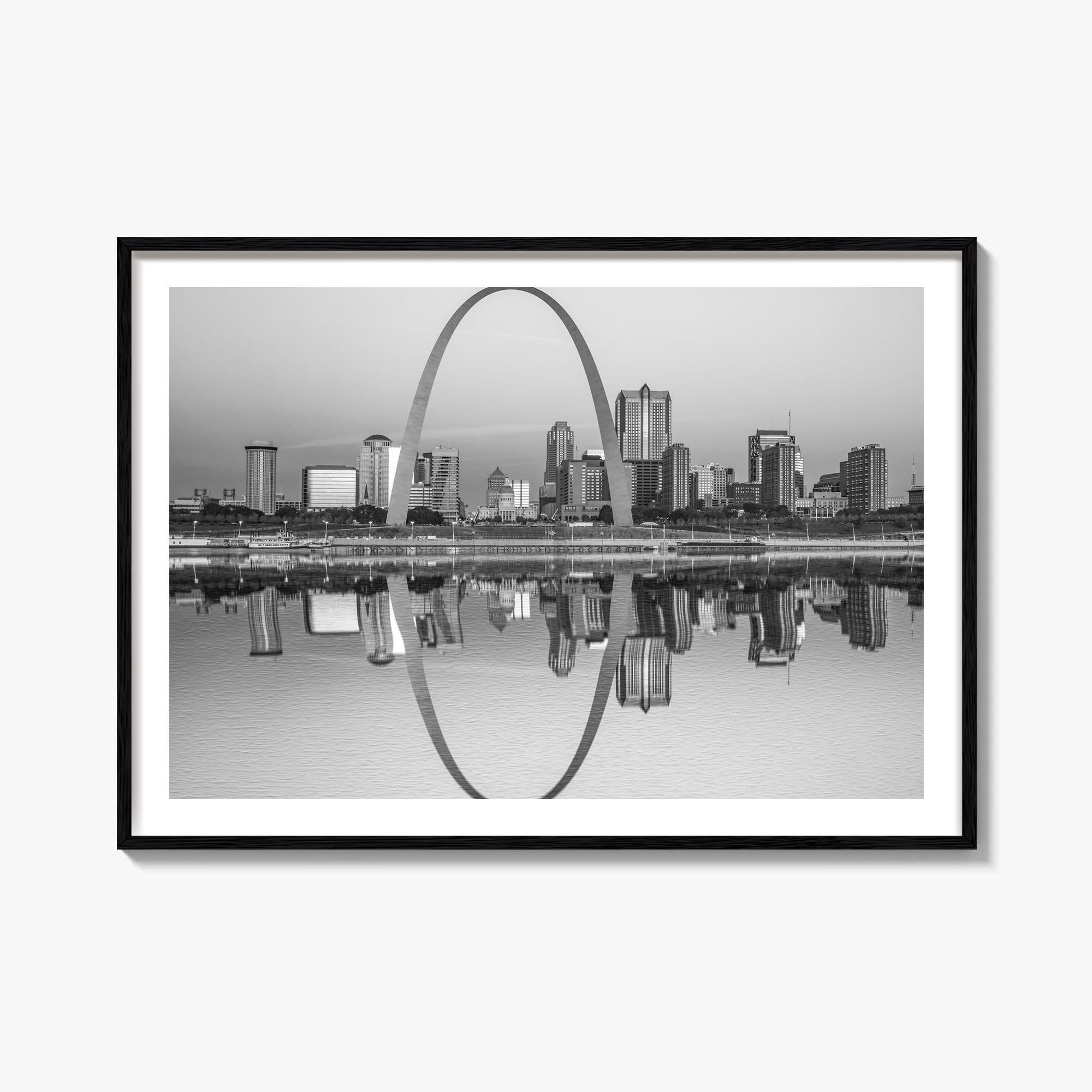 St Louis Skyline Black and White Fine Art Photography Print