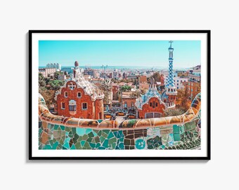 Park Guell Fine Art Photo Print, Barcelona Poster, Catalonia Spain Wall Decor