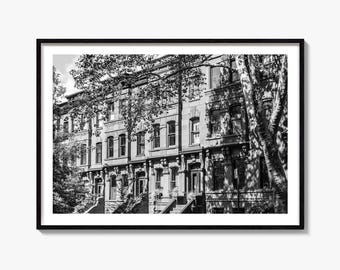 Stampa fotografica artistica in bianco e nero di Brooklyn, poster di Park Slope, arte murale di New York, decorazioni di New York