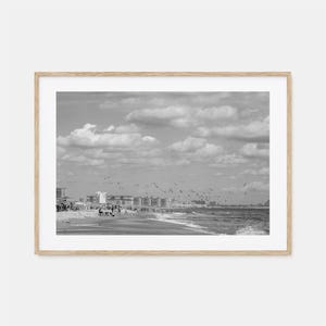 Rockaway Strand Foto Poster Druck Horizontal, Rockaway Strand Schwarzweiß, Wandkunst, Rockaway Fotografie, Reise, Karte Poster