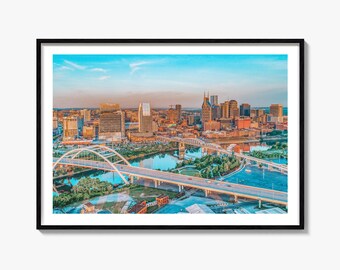 Nashville Skyline Fine Art Photography Print, Tennessee Poster, Music City Wall Art, USA Decor