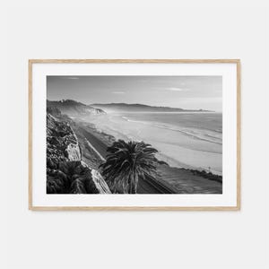 南カリフォルニアの写真ポスタープリント横向き、南カリフォルニアの白黒アート、壁写真、旅行、地図ポスター