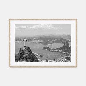 Impressão de pôster de foto do Brasil horizontal, arte de parede em preto e branco do Brasil, fotografia de parede do Brasil, viagem ao Brasil, pôster de mapa do Brasil