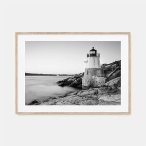 Rhode Island affiche photo impression horizontale, Rhode Island art noir et blanc, photographie murale Rhode Island, voyage, carte affiche