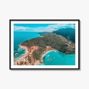 Stampa fotografica di paesaggi di Haiti: arte murale colorata dei Caraibi