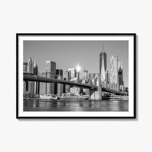 Brooklyn Bridge Photo Print: Black and White Landscape Wall Art