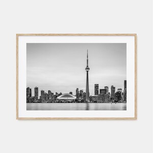 Impression photo horizontale de Toronto, art mural noir et blanc de Toronto, photographie de Toronto, voyage à Toronto, affiche de carte de Toronto