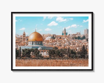 Impresión fotográfica de bellas artes de Jerusalén, póster de la Cúpula de la Roca, decoración del Monte del Templo de Israel