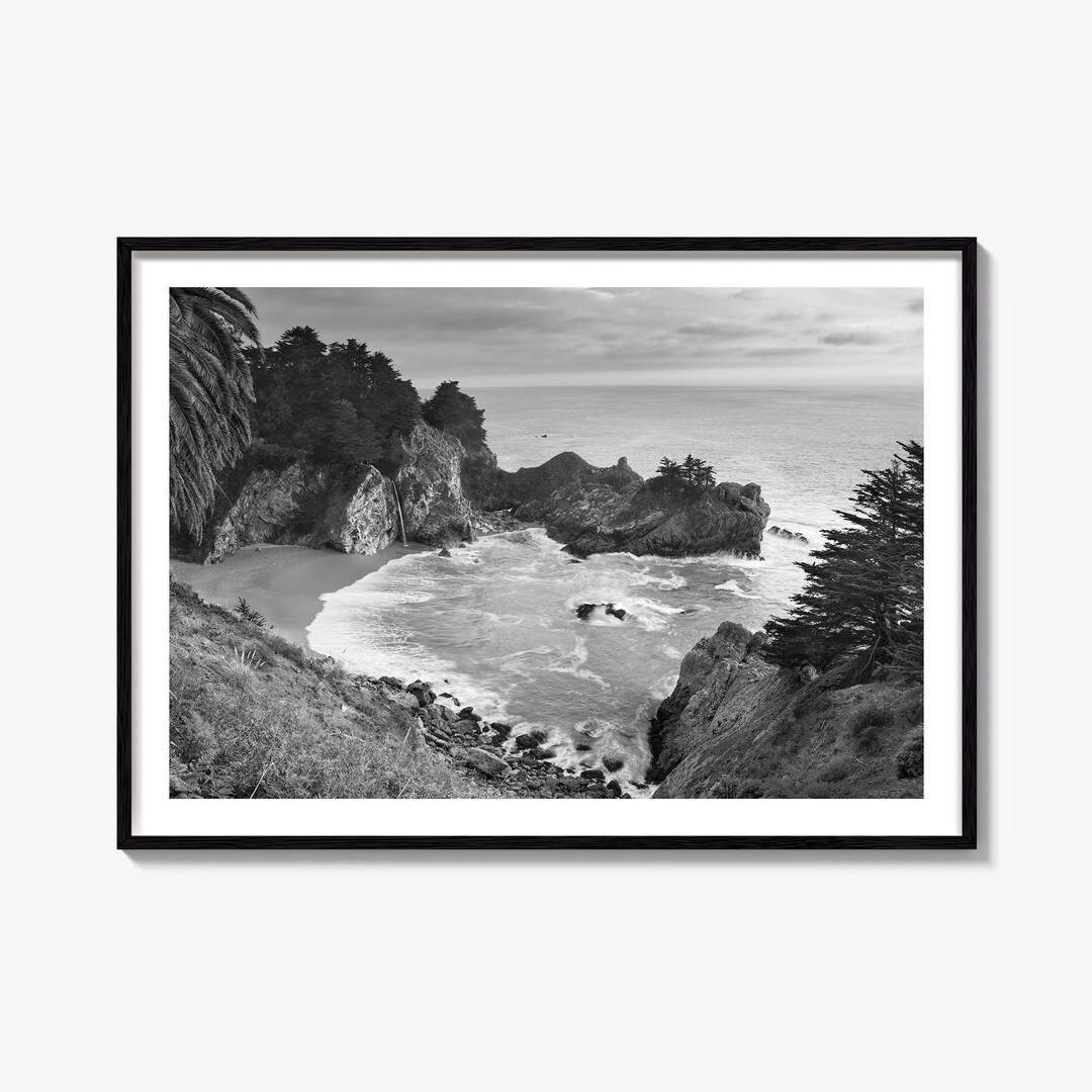 Big Sur Black and White Fine Art Photography Print, Mcway Falls Poster ...
