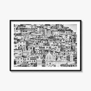 Ecuador Landscape Photo Print: Black and White Architecture Wall Art