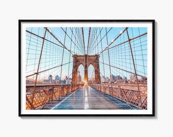Brooklyn Bridge Fine Art Photo Print, New York City Poster, NYC Wall Decor