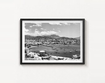 Mindelo Black and White Fine Art Photo Print, Sao Vicente Poster, Cape Verde Decor